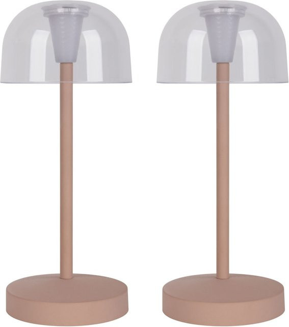 Näve GOMBA Akku-Tischleuchte 2er Set, beige, Höhe: 18,5 cm - Bild 1