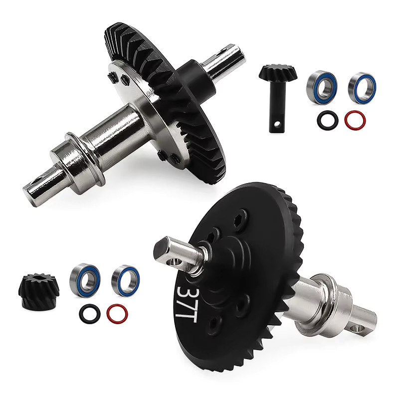 Traxxas Slash 4WD Rustler Stampede XO-01 Getriebe mit Schrägzahnrädern, 1:10, Zubehör, Metall, Schwarz - Bild 2