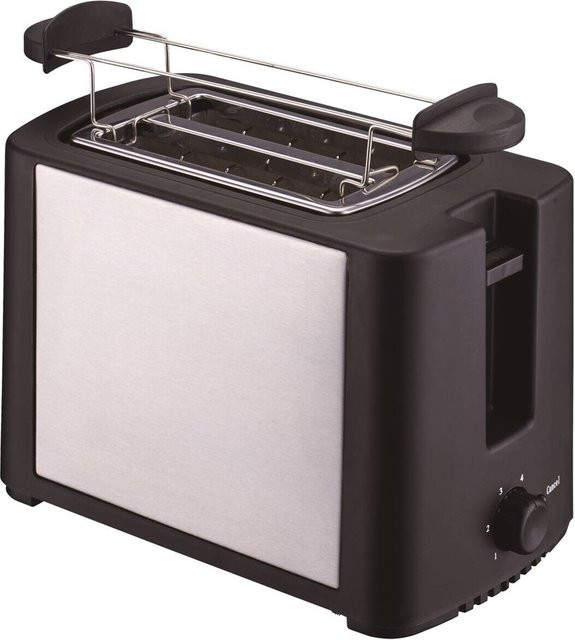 Pocoline Toaster TXT-037 in Silber und Schwarz mit Auto-Shutoff und Kabelaufbewahrung, B/H/T: 13 x 17 x 25 cm - Bild 1
