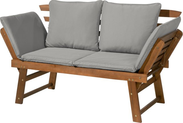 LIVARNO Outdoor-Daybed Sevilla aus geöltem Akazienholz mit Armlehnen und Polyester-Polsterung, B/T/H: 220 x 84,5 x 69 cm - Bild 1