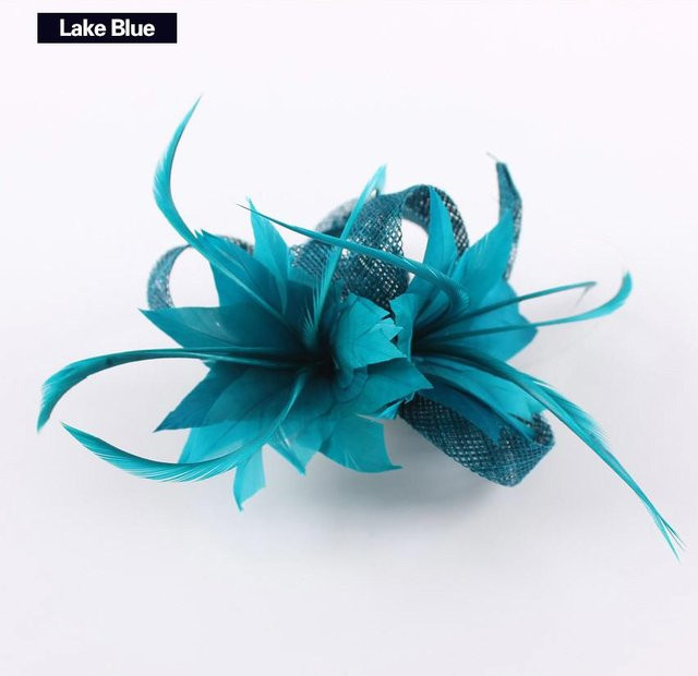 Sinamay Fascinator, Feder-Haarschmuck, blue, Damen - Bild 1