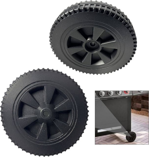 2 Stück Char-Broil Ersatzräder für Gasgrills, Durchmesser: 17,78 cm, Farbe: Schwarz - Bild 1