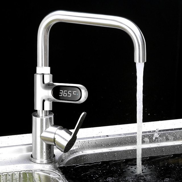 CosyHome LED Digital Duschtemperaturanzeige in Silber zur Messung der Badewassertemperatur von 0 bis 100 Grad Celsius und Fahrenheit - Bild 1