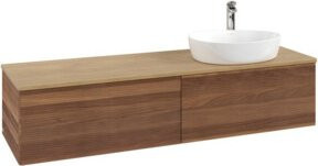 V&B Waschtischunterschrank Antao mit Frontstruktur in Eiche Honig, B/T: 160 x 50 cm - Bild 1