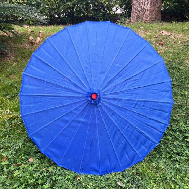 HNyouchuang Tanzschirm aus Seidenstoff im klassischen japanischen Stil, Blau, Durchmesser: 56 cm - Bild 1