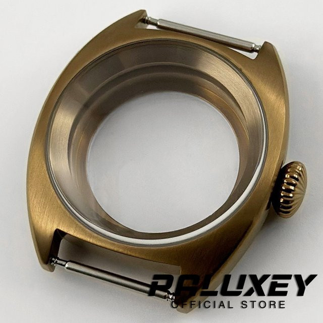 Uhrengehäuse Messing, Silber, Doppel-Domglas, 36mm/39mm, PALUXEY - Bild 1