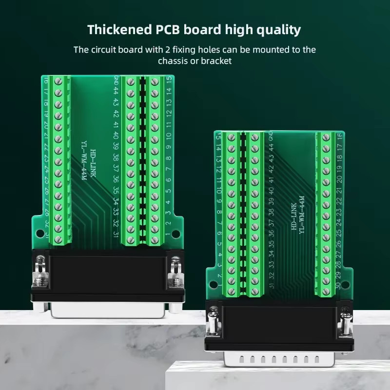 DIVEDEER HDB44 D-SUB Breakout-Anschlussplatinen-Adapter, 44-polig, 3 Reihen, industrieller lötfreier P-Pin-Loch-Stecker - Bild 4
