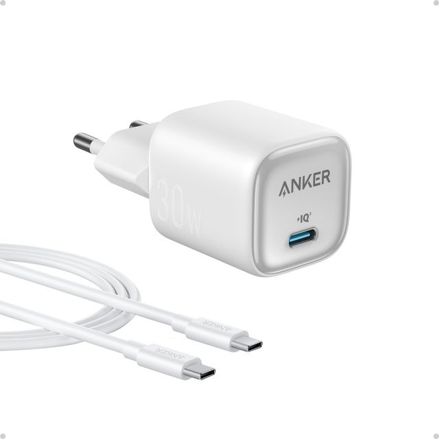 Anker 30W USB C GaN Schnellladegerät in Weiß - Bild 1