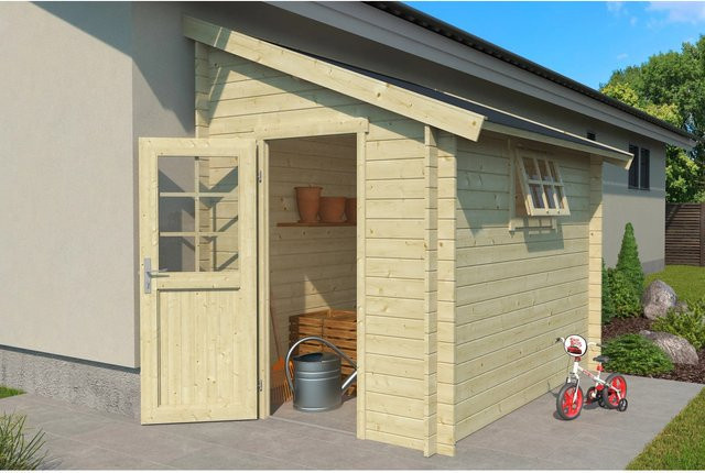 Lasita Gartenhaus Jura 2 aus Fichtenholz mit Satteldach in Beige, B/H/T: 214,6 x 267,9 x 295 cm - Bild 1