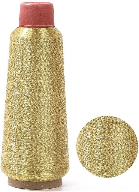 Home Craftdiy Stickgarn Zylinderform aus Polyester in Gold und Silber, Länge: 17 cm, Durchmesser: 6 cm - Bild 1