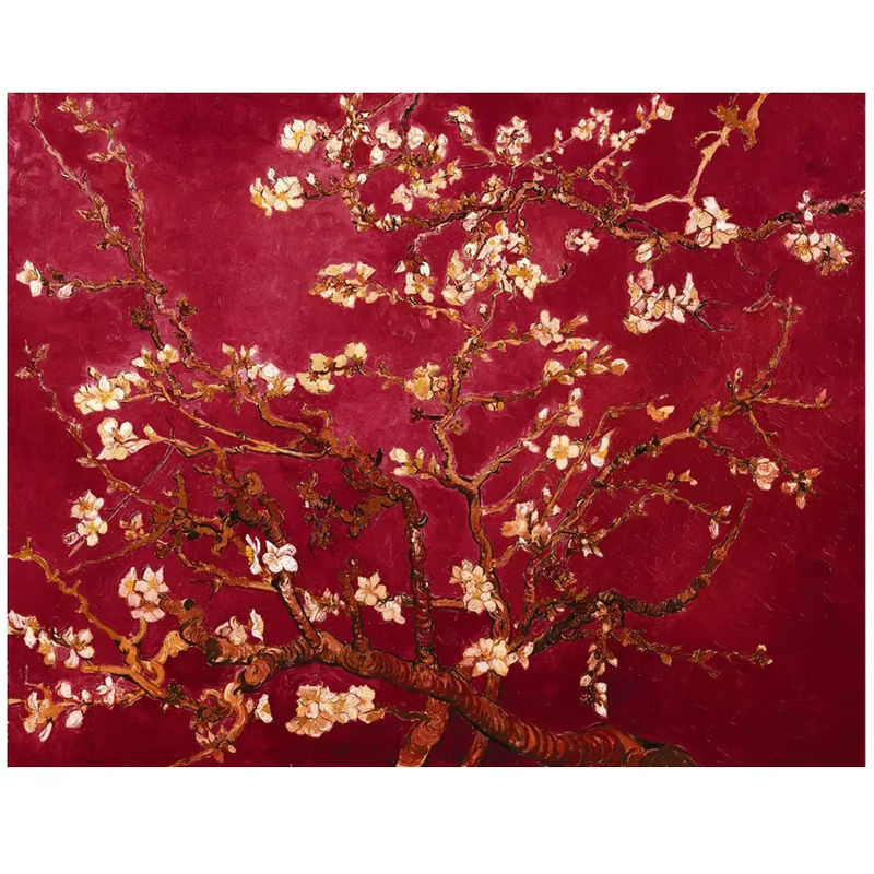ShineHome Wandtapete Van Gogh Mandelblüten-Druck als selbstklebende Tapete für dein Wohnzimmer oder Schlafzimmer - Bild 4