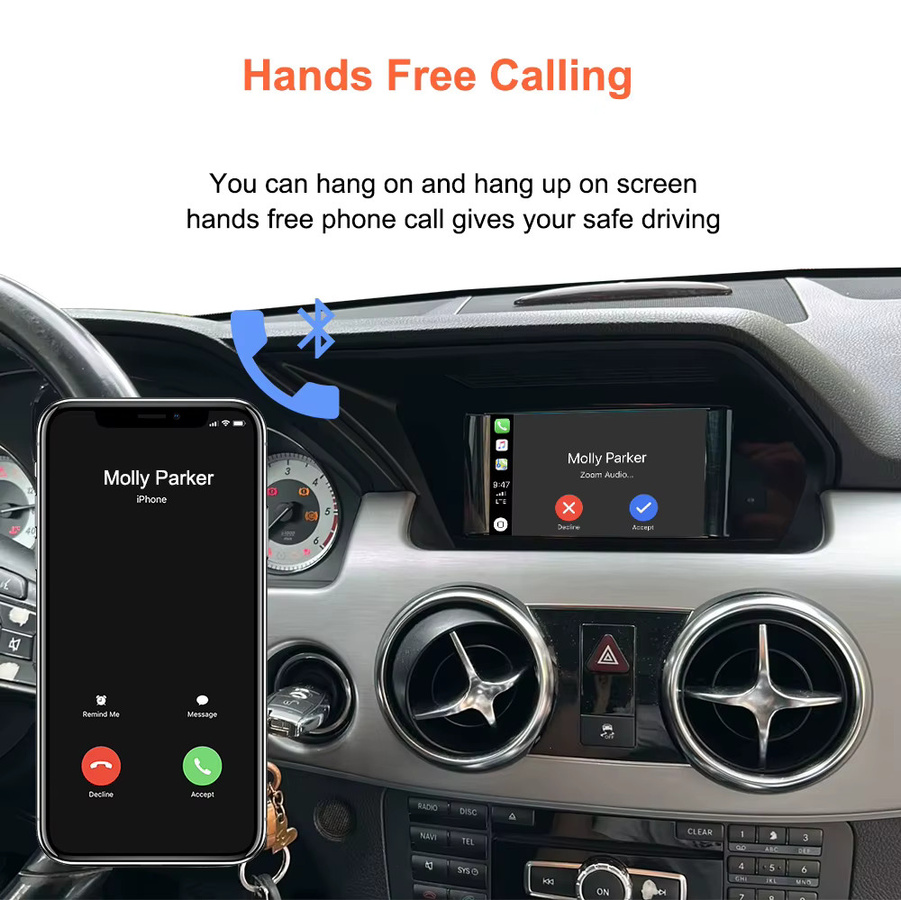 Bonroad Wireless CarPlay und Android Auto Upgrade Modul für Mercedes Benz GLK X204 und C-Klasse W204 NTG 4.5 System in Schwarz - Bild 7
