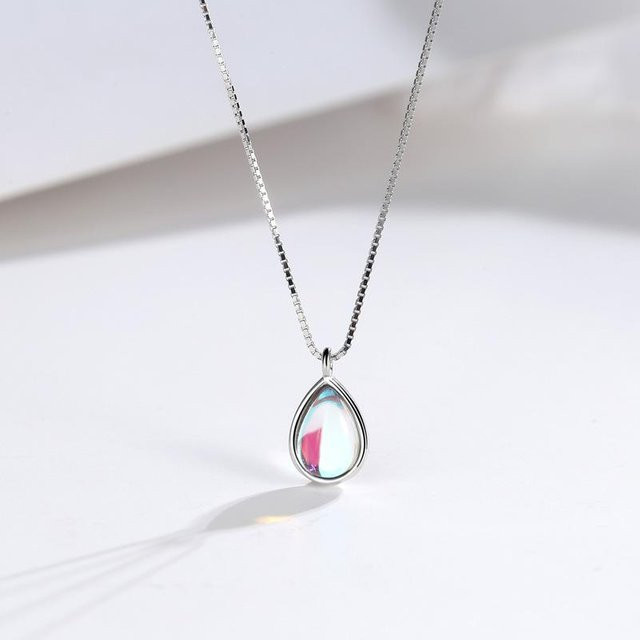 Lucky Star Jewelry Halskette 925 Silber, Mondstein-Anhänger, Damen - Bild 1
