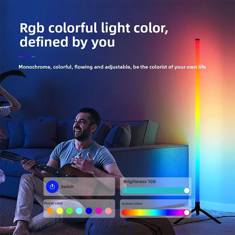 IKSLED RGB Eck-Stehlampe mit App-Steuerung, dimmbar und musikgesteuert für Party und Dekoration - Bild 3