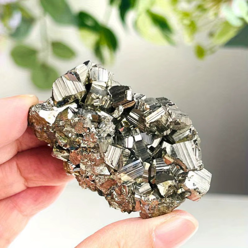 CrystalHola Natürlicher Pyrit Rohstein AAAA+ Goldfarben 20-200g - Bild 5
