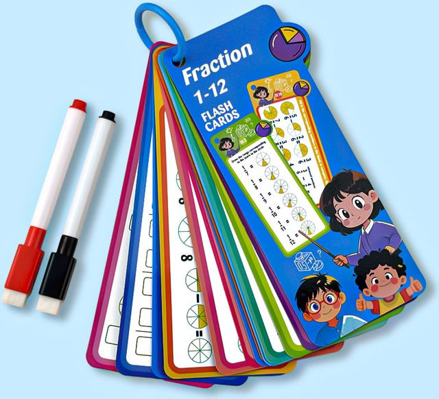Wiederverwendbare Lernkarteikarten für Kinder zum Üben von Multiplikation, Addition und Subtraktion, Mehrfarbig - Bild 1