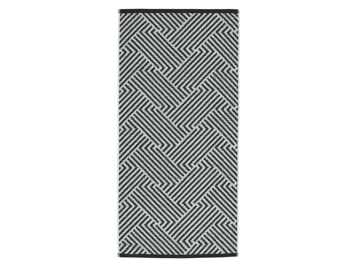 LIVARNO Frottier-Handtücher 2er-Set mit Grafikmuster in Schwarz und Beige, Breite: 50 cm, Länge: 100 cm - Bild 2