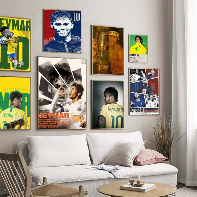 Selbstklebendes Anime-Poster mit Neymar Fußball-Illustration in Multicolour zur Kawaii Raumdekoration - Bild 1