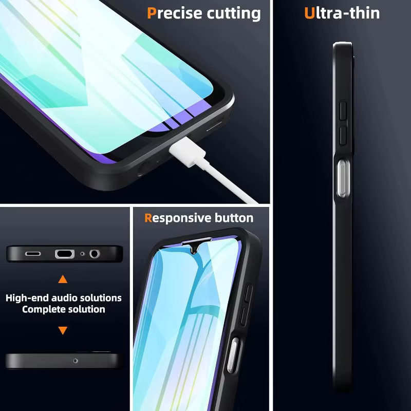 Klar 360 Grad Ganzkörper-Schutzhülle mit Displayschutz für Samsung Galaxy A55 A35 A15 A05s A56 A36 A26 A16 A06 A57 A37 A27 A17 A07 stoßfeste Abdeckung in Transparent - Bild 4