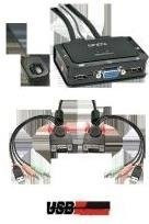 Lindy VGA KVM Switch Compact USB 2.0 mit Audio und 2 Ports in Schwarz (42342) - Bild 1