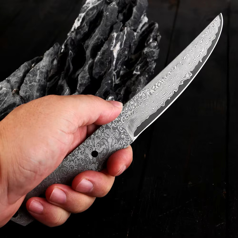 Xituo Damaskus Stahl Messerblank mit gerader Klinge in Silber für DIY Messerbau - Bild 4