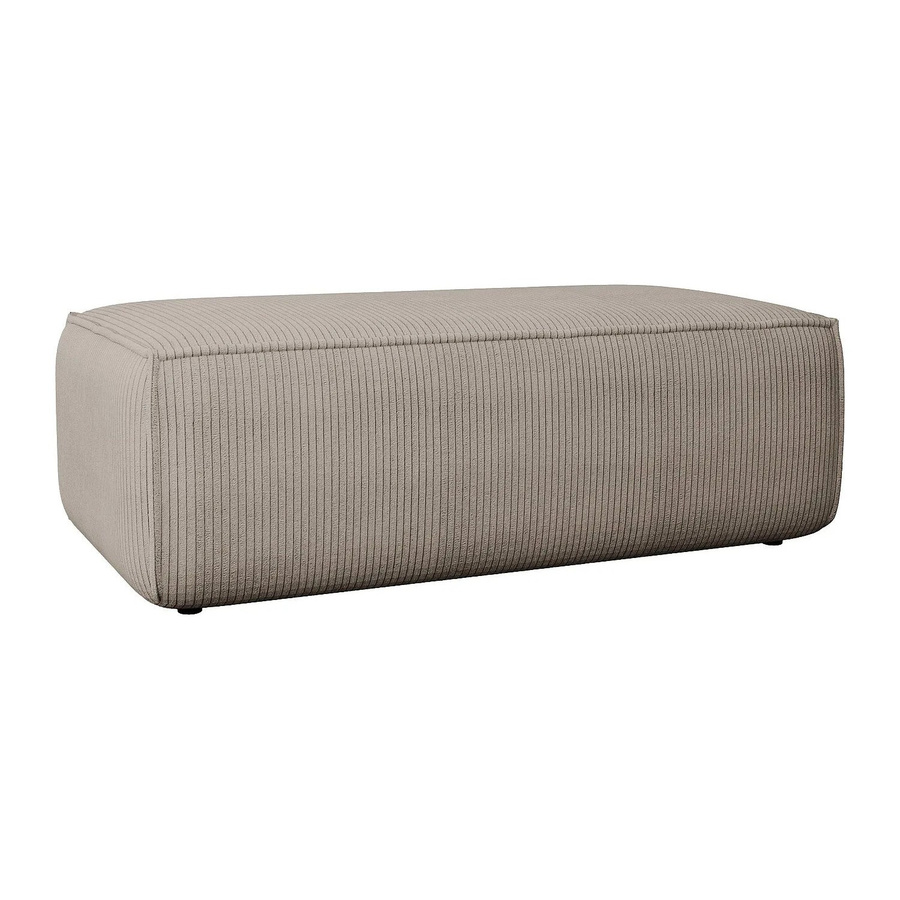 Vente-unique Sitzhocker Amelia in Taupe und Beige mit Cord-Bezug, Breite: 102 cm - Bild 2
