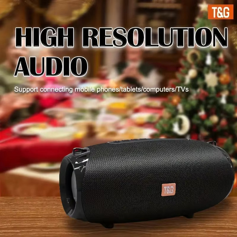 T&G TG534 Tragbarer kabelloser Stereolautsprecher in Schwarz mit TWS-Stereo, FM, TF-Karte und U-Disk - Bild 5