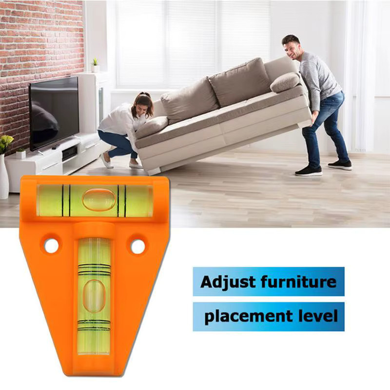 CrossLevel T-Typ Wasserwaage in Orange, wasserdicht und unzerbrechlich, tragbares Füllstandmesswerkzeug für Camping, RV und Möbel - Bild 2