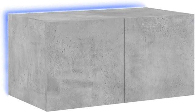 vidaXL TV-Wandschrank mit integrierter LED-Beleuchtung in Betongrau, modern und wandmontiert, B/T/H: 60 x 35 x 31 cm - Bild 1