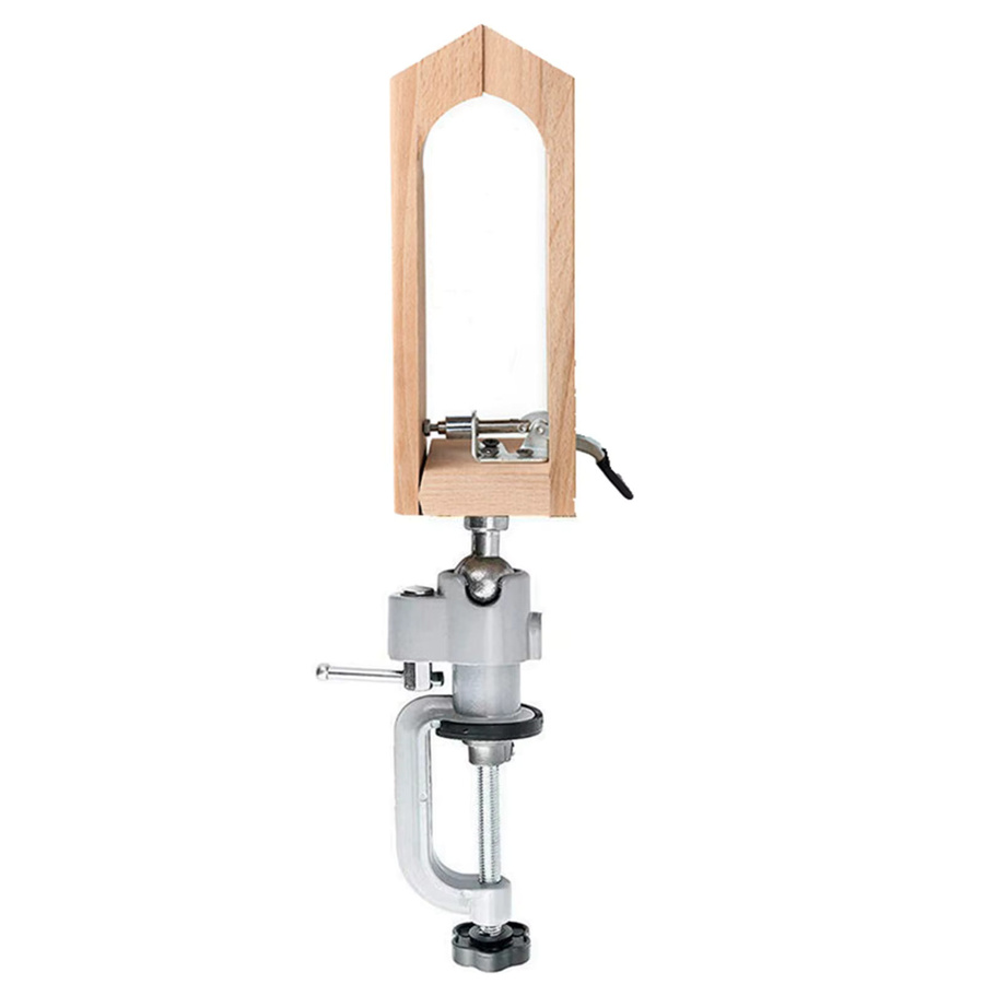 Einstellbarer Leder-Nähhalter aus Leder und Holz für das Handnähen und DIY-Lederhandwerk, Spannweite 0–55 mm - Bild 2