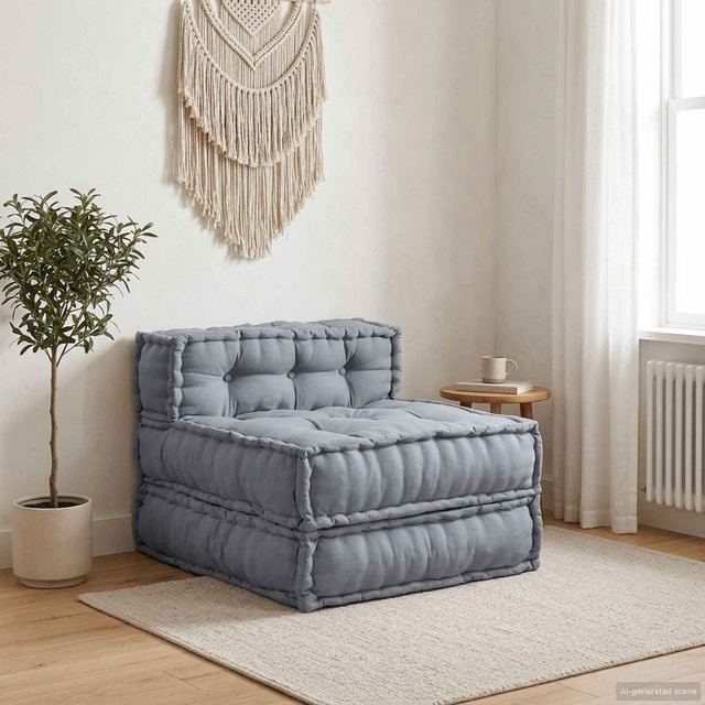 Modulares Sofaset Yiwydaa in Grau aus Stoff mit Schaumstofffüllung, B/T/H: 70 x 70 x 56 cm - Bild 1