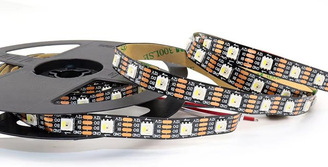 Teopek WS2815 RGBW LED-Pixel-Streifenlicht mit Dual-Signal, adressierbare SMD-LEDs, 12 V, Kupfergehäuse, Multicolour - Bild 1