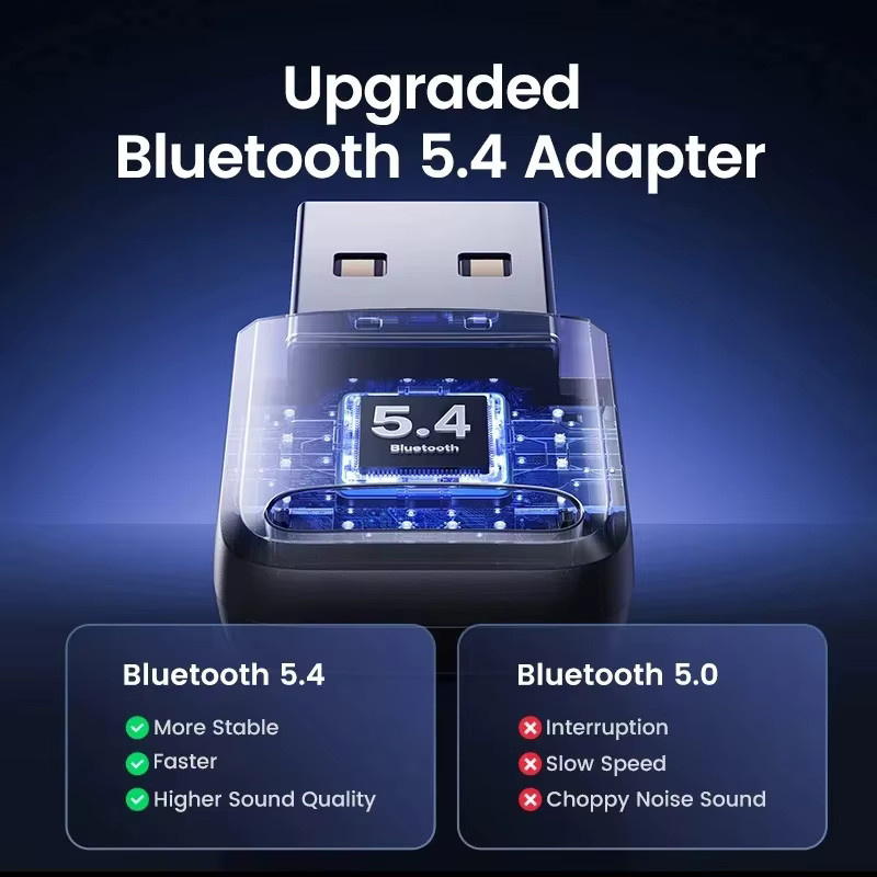Kebidumei Bluetooth 5.4 USB Adapter in Schwarz für PC und Laptop als Dongle-Empfänger für Lautsprecher, Maus, Tastatur und Audio-Geräte - Bild 5