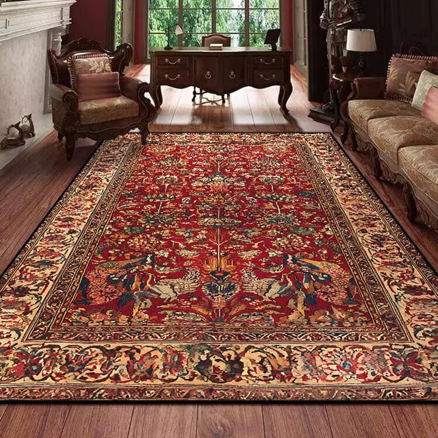 Retro Perserteppich in Rot im Boho-Design für Wohnzimmer und Schlafzimmer, B/T: 160 x 230 cm - Bild 1