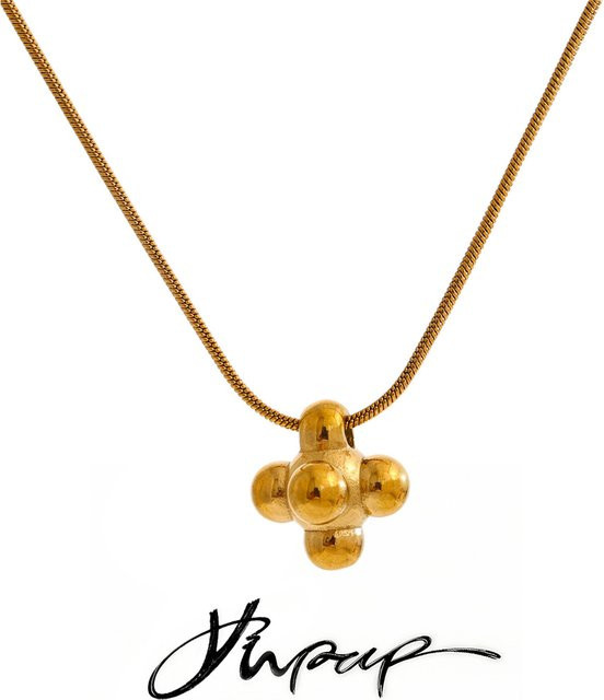 Yhpup Halskette mit Kreuz-Anhänger, Edelstahl, Gold, Unisex - Bild 1