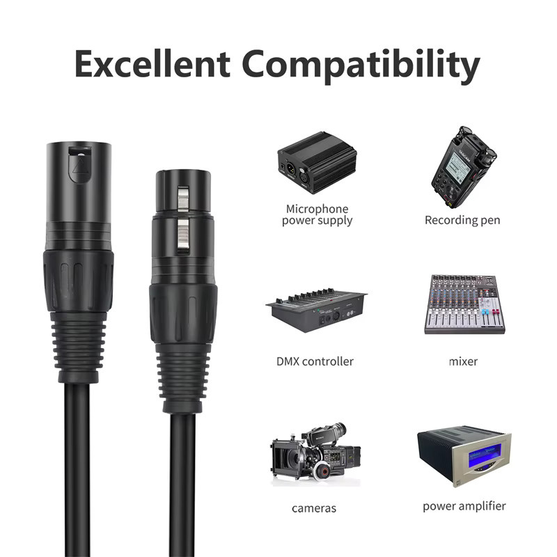 OUIO XLR-Splitterkabel Y-Splitter Stecker auf Dual-Buchse in Schwarz für Verstärker und Mixer - Bild 2