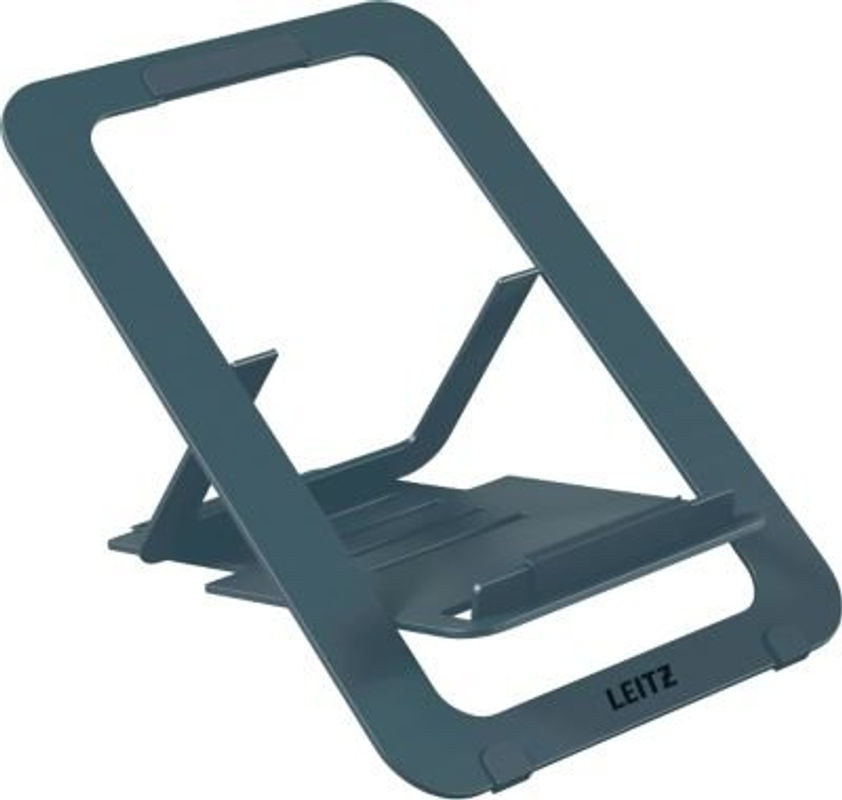 Leitz Ergo Laptopständer für Laptops und Tablets von 10 bis 17 Zoll, ergonomisch, höhenverstellbar und zusammenklappbar, Aluminium, grau - Bild 1
