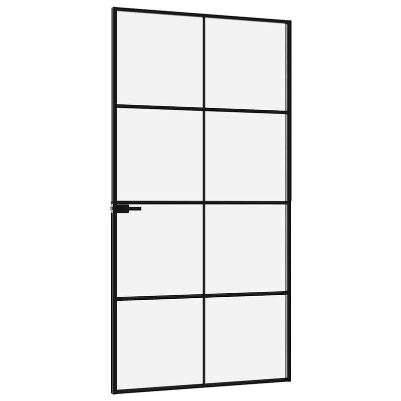 vidaXL Innentür modern in Schwarz aus Aluminium und Glas B/H: 102,5 x 201,5 cm - Bild 4