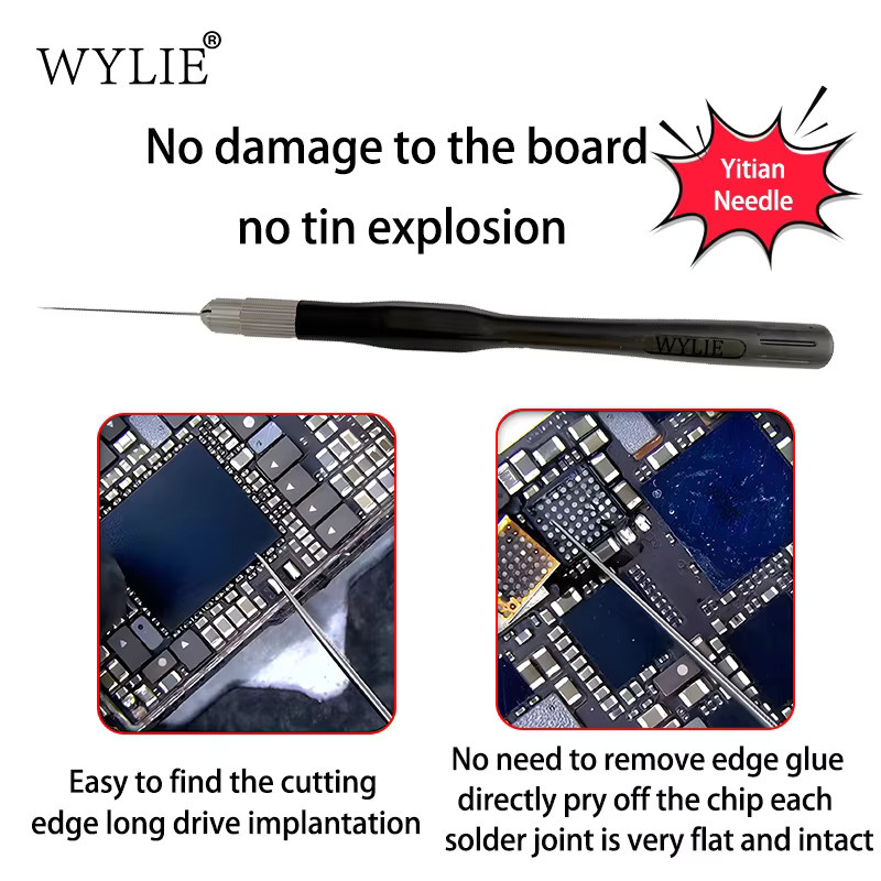WYLIE WL-207F Präzisions-IC-Hebelnadel in Schwarz für die Reparatur von Handy-CPU und Motherboard-Chips - Bild 4