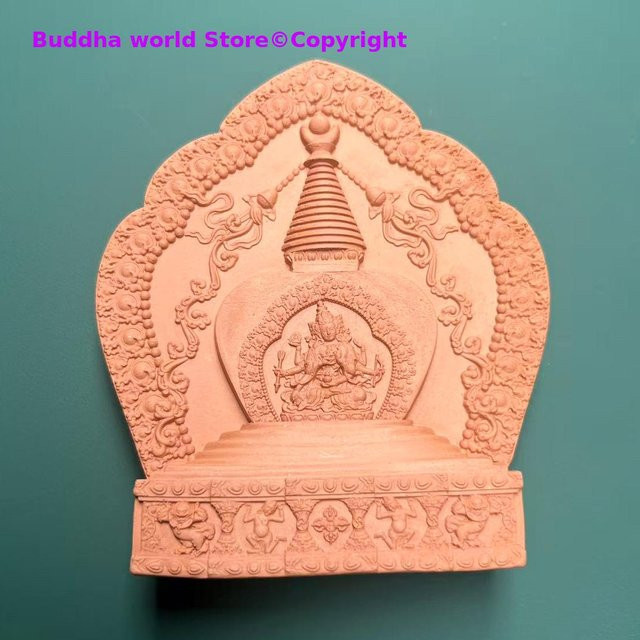 Handgemachte Tibetische Pagode Namgyalma Stupa aus Keramik von Tangyong Art als buddhistischer Tempel Altar - Bild 1