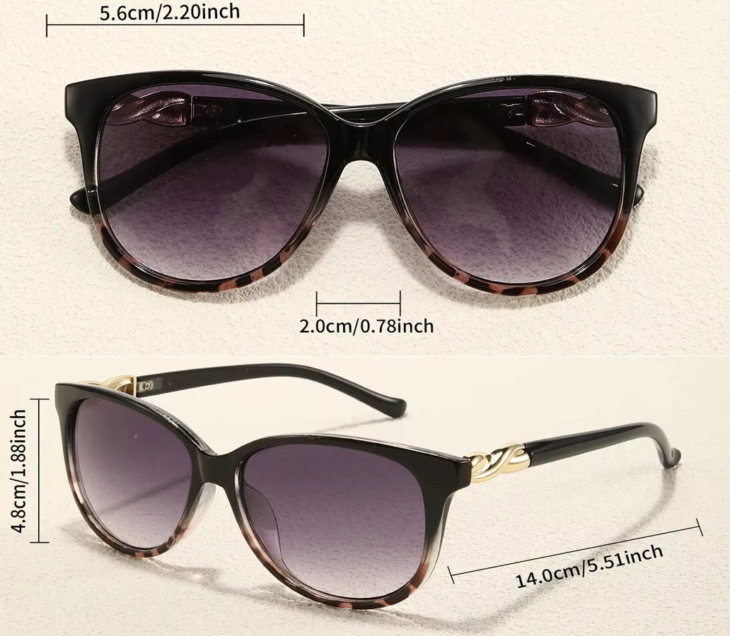 Glazzy Sonnenbrille, quadratisch, Vollrand, Damen, gold, black - Bild 2