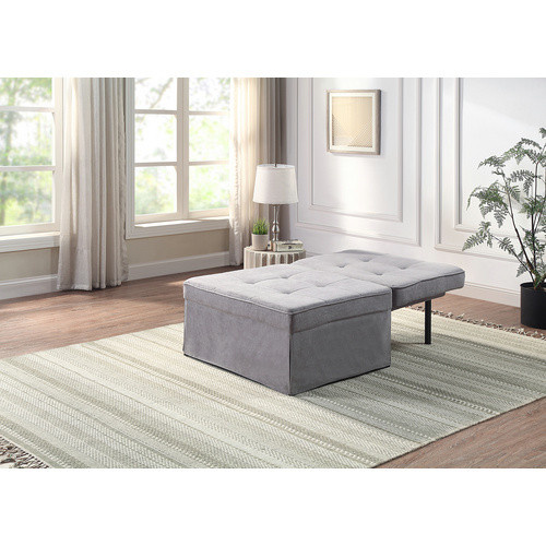 Multifunktionshocker Finn von ATLANTIC home collection in Grau mit Metallgestell, B/H/T: 80 x 41 x 73 cm - Bild 2