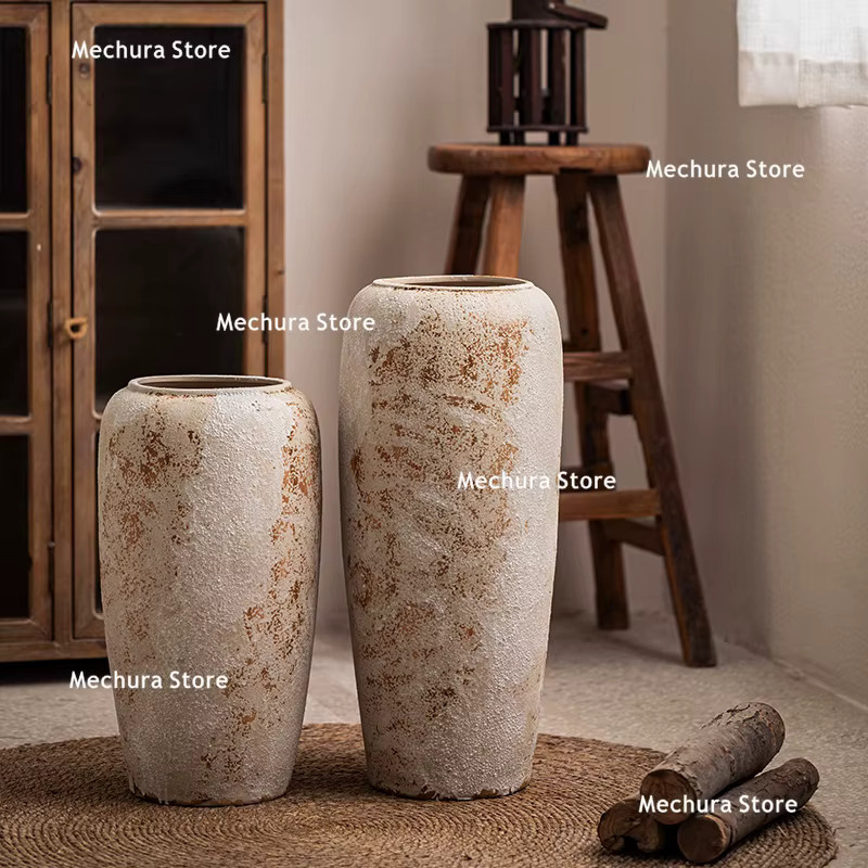 FYVA Keramik-Standvase im französischen Retro-Design und japanischen Wabi-Sabi-Stil für dein Wohnzimmer oder den Eingangsbereich - Bild 2