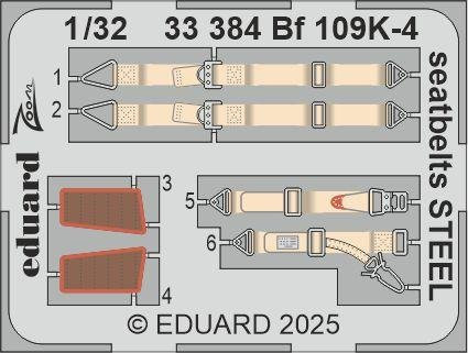 Eduard Bf 109K-4 Seatbelts, Steel, Kotare - Bild 1