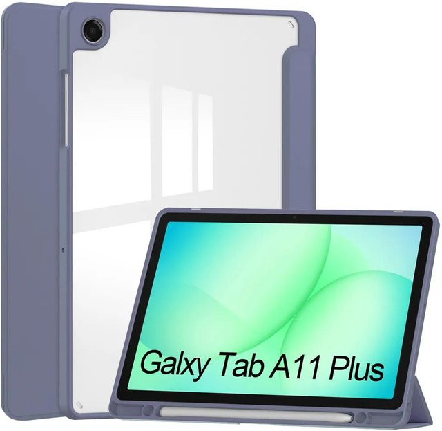 Smart Case Hülle für Samsung Galaxy Tab A11 Plus 11 Zoll mit Acryl Rückseite und Stifthalter in Purple (SM-X230) - Bild 1