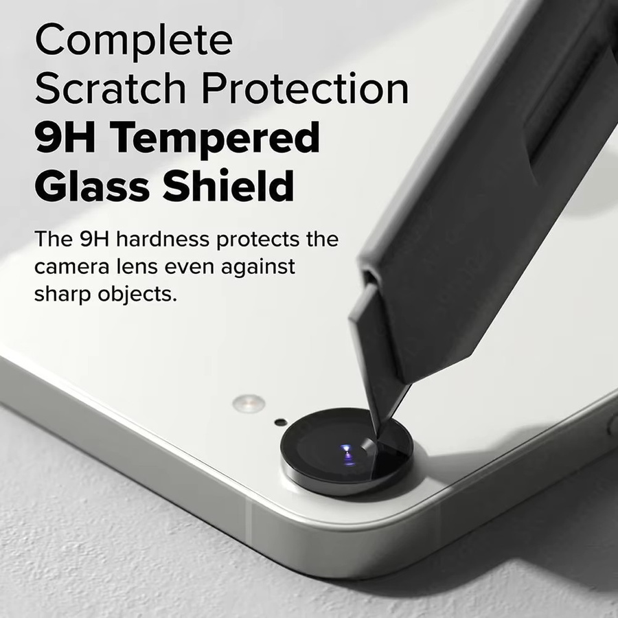 3D Kamera Schutz Glas für Apple iPhone 16e mit Metall Ring in Gold - Bild 4
