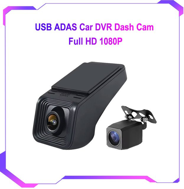 Icreative USB ADAS Dashcam Full HD 1080P mit Nachtsicht für Android-Navigationssysteme, Schwarz - Bild 1