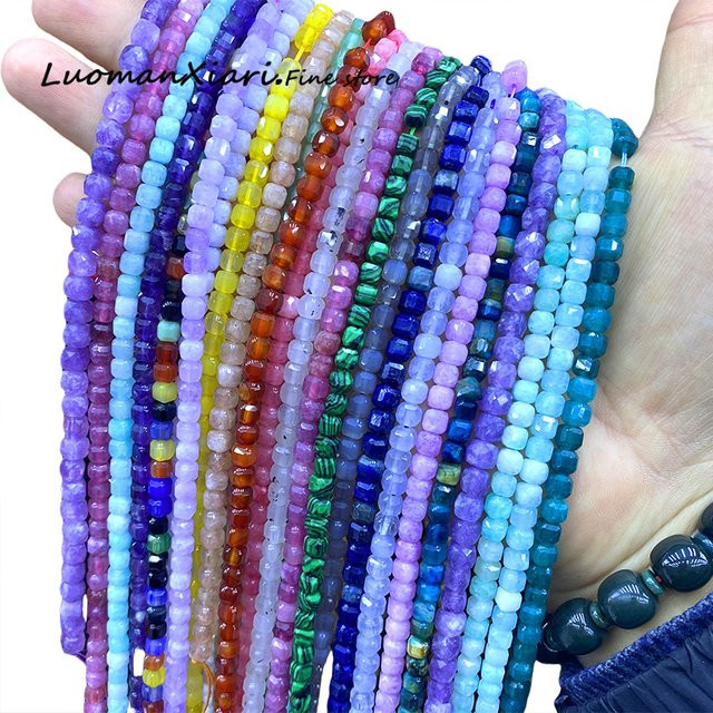LUOMAN XIARI Spacer Perlen, Amethyst, Onyx, Aquamarin, 5x5mm, Unisex - Bild 1