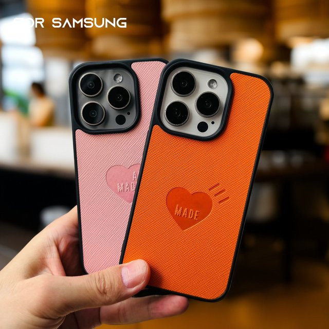 Luxuriöse Denim-Leder-Handyhülle für Samsung Galaxy S25, S24 und S23 Ultra Plus in Pink mit Anti-Drop-Schutz - Bild 1