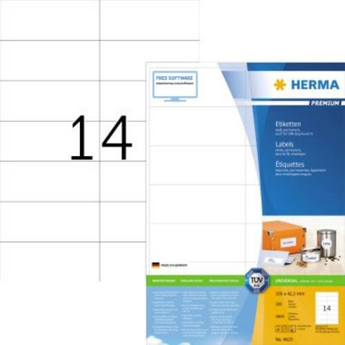 Herma Universal-Etiketten 4625, weiß, Papier, B: 105 mm, H: 42,3 mm, 2800 Stück - Bild 1